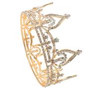 UPKOCH Princess Crown for Bride Elegant Rhinestone Wedding Headpiece Round Shiny Hair Accessory Tiaras Women Queen Crown Tiara for Wedding Masquerade Prom