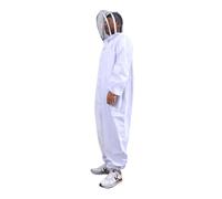 UPKOCH Professional Full Body Beekeeping Suit Xxl with Removable Veil Hood Elastic and Ankles Protective White for Men and Women