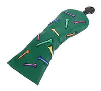 UPKOCH PU Golf Club Covers with Thick Plush Lining Embroidered Golf Tee Design Precise Fit for Ut Clubs Lightweight Protective Headcovers for Driver Fairway Wood and Putter Green
