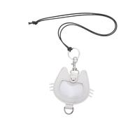 UPKOCH PU Leather Cat Hair Keepsake Keychain Memorial Pendant for Pet Memorial Keyring with Unique Cat Head Design Elegant White Bag Charm for Backpack and Purse