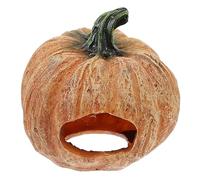 UPKOCH Pumpkin Shaped Hideout Cave for Reptiles Creative Decoration for Reptile Tank Safe Hiding Place for Snakes Lizards Climbing Pets Natural Feel Aquarium Ornament