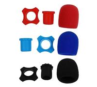 UPKOCH Quality Microphone Protection Kit 9pcs Covers Foam Microphone Shield Easy Install Black Red