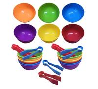 UPKOCH Rainbow Counting Sorting Sensory Set for with 6 Color Matching Bowls and 2 Tweezers, Montessori Early Education Cognitive and Fine Motor Skills Development, Preschool Math