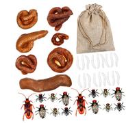 UPKOCH Realistic Fake Poo Prank with Maggots Cockroaches Flies for April Fools Day Non-sticky Trick Gift for Parties and Practical Jokes