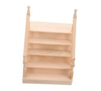 UPKOCH Realistic Miniature Wooden Staircase with Handrails for Dollhouse Furniture Versatile Decor for Mini Scene Models Craft Projects Educational Play and Photo Props