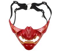 UPKOCH Red Samurai Half Face Cosplay Mask for Adult Party Events