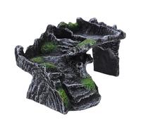 UPKOCH Reptile Simulation Rock Cave Hideout - Terrarium Habitat Decor Bearded Dragon Hideout for Turtles Lizards Snakes and Crab