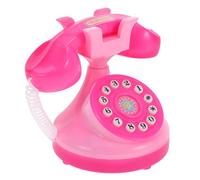 UPKOCH Retro Pretend Play Phone - Vintage Rotary Dial Toy with No Battery Needed, Educational Role Play Toy for Kids Ages 3+, Plastic Mini Phone (Pink, 4.1") Birthday present