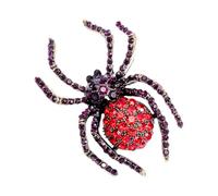 UPKOCH Retro Red Rhinestone Spider Brooch Pin Breastpin with Shining Crystals Vintage Style Elegant Accessory for Women