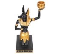 UPKOCH Retro Style Black Resin Standing Candle Holder, Reusable and Hard-wearing Indoor Decoration for Birthday and Home Decor, Elegant Egyptian Inspired Candlestick Holder