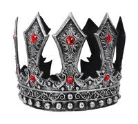 UPKOCH Royal King Crown for Boys Medieval Prince Crown Costume Accessory Rhinestones Silver Alloy Birthday Cosplay Party Headwear