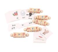 UPKOCH S Spelling with English Letters and Cards Educational Alphabet Cube for Learning Cognition Development Safe Non-toxic Material for Early Childhood Play