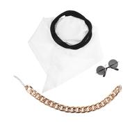 UPKOCH Saudi Dog Costume with Breathable Pet Headscarf Sunglasses Necklace Lightweight Arabian Bandana for Small Dogs and Cats Comfortable Party Outfit for Themed Events and Outdoor