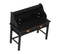 UPKOCH Scale Black Vintage Desk for Living Bedroom Library Scene Space-saving Pretend Play Furniture Accessory and Easy to Clean
