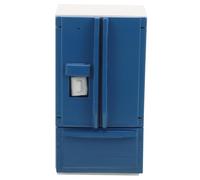UPKOCH Scale Dollhouse Mini Fridge with Freezer Double-door Miniature Refrigerator for Role-playing Micro Scene Kitchen Furniture White Blue