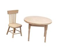 UPKOCH Scale Miniature Dollhouse Furniture Set Compact Round Dining Table and Chair Lightweight Design for DIY Decor Photography Props and Playhouse Accessories