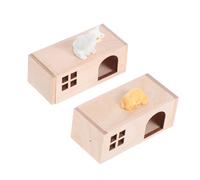 UPKOCH Scale Miniature Wooden Dog House with Resin Cat and Dog Figurines Realistic Dollhouse Pet Accessories for Office and Home Desk Decoration Interactive Playset