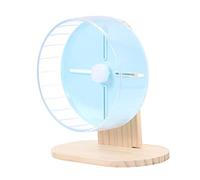 UPKOCH Silent Large Hamster Wheel with Transparent Design and Wooden Stand Exercise Running Wheel for Small Pets Including Hamsters Chinchillas Hedgehogs Quiet Pet for Night Use