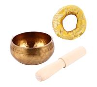 UPKOCH Singing Bowl Set Tibetan Meditation Bowl for Yoga Spiritual Practice Nepalese Handmade Yellow Gifts for for for