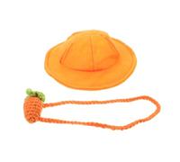UPKOCH Small Rabbit Costume with Breathable Orange Bunny Hat and Carrot Pouch Lightweight Pet Headwear Decor for Bunny Outfits Comfortable Fit for Small Pets for Parties and Daily Walks