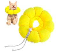 UPKOCH Soft Plush Cat Collar Cone with Adjustable Buckle Sunflower Design Comfortable Kitten Donut Collar to Stop Licking for Post-surgery Grooming and Skin Protection