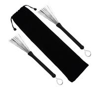UPKOCH Stainless Steel Drum Wire Brush with Bag for Jazz Drums, Retractable Design, Natural Sound and Good Spring Back Effect, for Youth Bands and Beginner Practicing