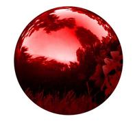 UPKOCH Stainless Steel Gazing Ball Mirror Polished Sphere Outdoor Garden Decoration 150mm Red Reflective Metal Garden Orb for Patio Sculptures