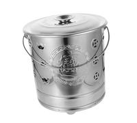 UPKOCH Stainless Steel Incinerator Bucket for Garden and Worship Thickened Silver Small with Opening Durable Paper Money Burner for Sacrifices Outdoor Use Temples and Gardens