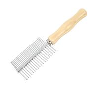 UPKOCH Stainless Steel Pet Grooming Brush Double-sided Hair Comb with Wood Handle Comfortable Hold for Dogs and Cats Dematting and Tangled Fur Removal