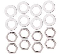 UPKOCH Stainless Steel Potentiometer Nut and Washer Replacement Kit and 5/8" Outer Diameter with 3/8" Thread Practical and Convenient for Electric Guitar Pots for Guitar Lovers