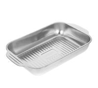 UPKOCH Stainless Steel Roasting Pan for Oven and Grill, Rectangular Deep Fish Baking Tray with Splash-Resistant Design, Sturdy Kitchenware Collection Essential for Home Roasting