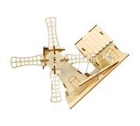 UPKOCH Stem Solar Powered Wooden Windmill Puzzle Kit DIY Educational Science for Renewable Energy Experiment Building Project Interactive Solar Energy Conversion Model