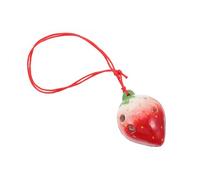UPKOCH Strawberry 6-hole Beginner Ocarina for Children, Fruit-shaped Practice Wind Instrument in Semi-red, Creative Musical and Student Learning Tool