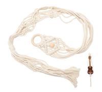 UPKOCH Sturdy Macrame Guitar Wall Mount Hanger with Cotton Material Versatile Ukulele Wall Holder in Beige for Outdoor and Garden Use Suitable for Acoustic and Electric Guitars