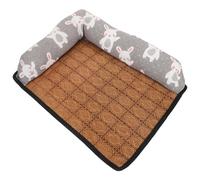 UPKOCH Summer Cooling Pet Mat with Rattan Nest Non Slip Dog Bed for Cats and Dogs Double Sided Cooling Pad for Comfortable Sleep in Crate Sofa Car and Home