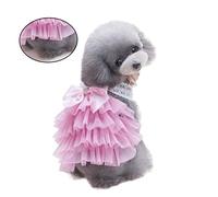 UPKOCH Sweet Puppy Dog Tutu Dress Cozy Lace Bowknot Apparel for Dogs and Cats for Special Occasions and Outdoor Activities Pink Xl