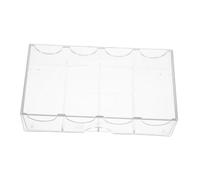 UPKOCH Transparent Multi Compartment Poker Chip Storage Box Portable Chip Case for Household Gambling and Game Night Organizer with Secure Buckle Closure