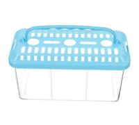 UPKOCH Transparent Three-compartment Fish Breeding Box with Detachable Baffle for Betta Fish Shrimp Feeding Isolation and Multi-functional Aquarium Nursery Tank