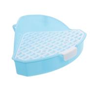 UPKOCH Triangular Rabbit Litter Pan with Mesh Filter Small Pet Potty for Guinea Pigs Chinchillas and Small Animal Enclosures Space Saving Plastic Toilet Tray in Blue