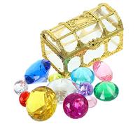 UPKOCH Underwater Diving Gems with Treasure Chest for Colorful Acrylic Pool and Water Play Gems Summer Swimming Diving for Birthday and Pirate Parties