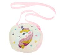 UPKOCH Unicorn Crossbody Bag for Little Plush Round Shoulder Purse with Tie Dye Color Cute Coin Storage Pouch with Strap Lightweight and Practical