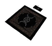 UPKOCH Velour Tarot Divination Tablecloth with Pentagram Design and Cards Storage Pouch Altar Cover for Tarot Reading and Fortune Telling