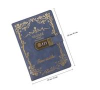 UPKOCH Vintage A5 Notebook with Combination Lock, Thick Leather Journal for Travel and Business Planning, Multi-function Plain Notepad with Secure Password Lock, Dark Blue