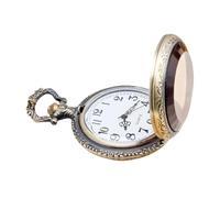UPKOCH Vintage Retro Style Quartz Pocket Watch with Chain Portable and Lightweight Timepiece with Easy Time Setting and Sturdy Glass Cover for Men and Women Gift for Friends