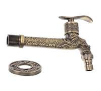 UPKOCH Vintage Wall Mounted Garden Faucet Dragon Shape Outdoor Tap with Extended Handle European Style Decorative Faucet for Laundry and Outdoor Use