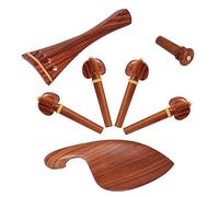 UPKOCH Violin Chinrest and Tailpiece with Pegs and Endpin Kit for Violin Enthusiasts, Featuring Comfortable Chinrest and Stable Characteristics with Concise and Classic Design
