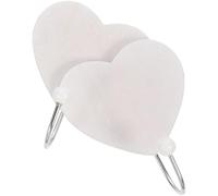 UPKOCH Wall Hooks with Hole Punched Design Heart Shape with Fine Grain Texture Wooden White 2pcs for Organizing Belts and Keys, Suitable for Bathroom and Walls