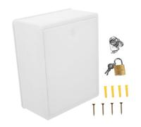 UPKOCH Wall Mounted Milk Box with Lock Plastic Milk Storage Organizer for Outside Deliveries Secure Package Box for Home and Garden Simple Style White Small