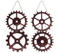 UPKOCH Wall Ornaments Hanging Decorations Rustic with Hanging Design round 4pcs Wooden Wagon Wheel Vintage for Western Party or Housewarming
