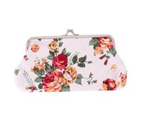 UPKOCH Wallet Well for with Rose Vintage Pattern Canvas Floral Women Closure Clasp, Organised Long Clutch Bag Suitable for Everyday Use and Special Occasions